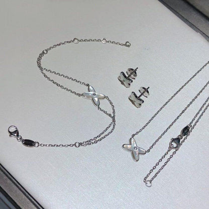 [Love's Uplift]JEUX BRACELET WHITE MOP SILVER 1 DIAMOND