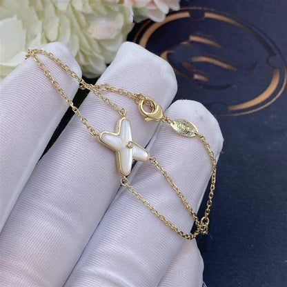 [Love's Uplift]JEUX BRACELET WHITE MOP GOLD 1 DIAMOND