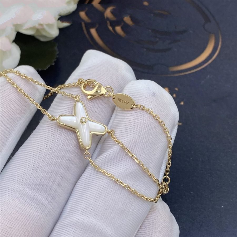 [Love's Uplift]JEUX BRACELET WHITE MOP GOLD 1 DIAMOND