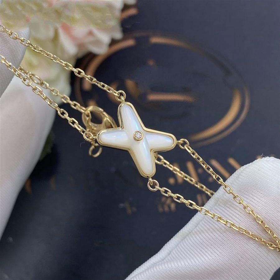 [Love's Uplift]JEUX BRACELET WHITE MOP GOLD 1 DIAMOND