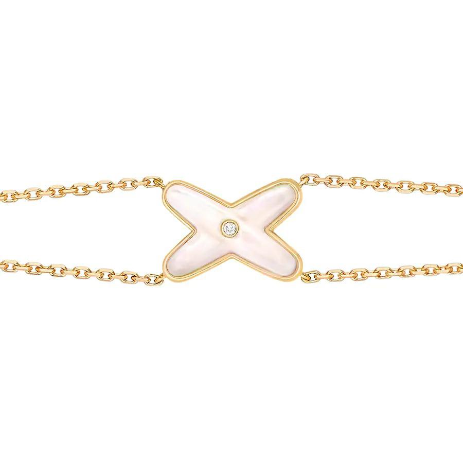 [Love's Uplift]JEUX BRACELET WHITE MOP GOLD 1 DIAMOND