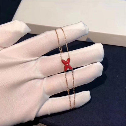 [Love's Uplift]JEUX BRACELET CARNELIAN PINK GOLD 1 DIAMOND