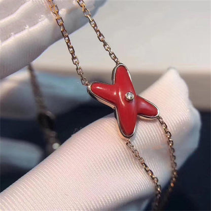 [Love's Uplift]JEUX BRACELET CARNELIAN PINK GOLD 1 DIAMOND