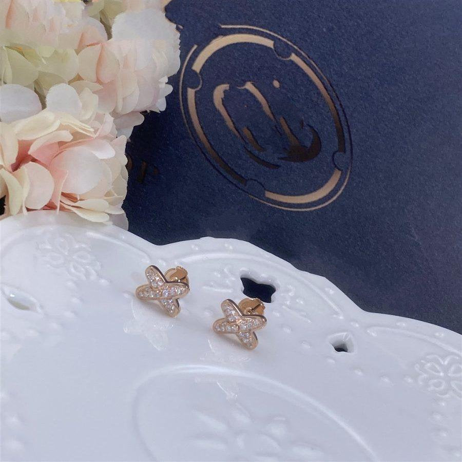 [Love's Uplift]JEUX DE PINK GOLD DIAMOND EARRINGS