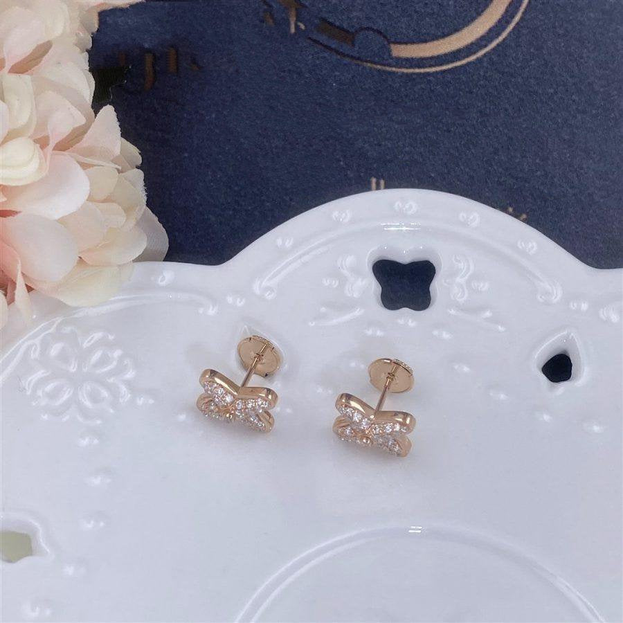 [Love's Uplift]JEUX DE PINK GOLD DIAMOND EARRINGS