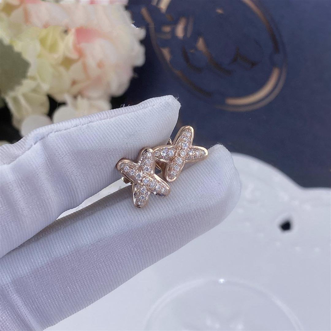 [Love's Uplift]JEUX DE PINK GOLD DIAMOND EARRINGS