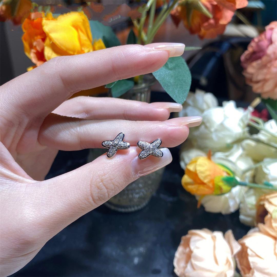 [Love's Uplift]JEUX DE SILVER DIAMOND EARRINGS
