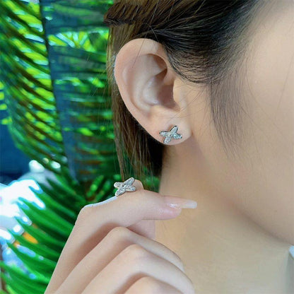 [Love's Uplift]JEUX DE SILVER DIAMOND EARRINGS