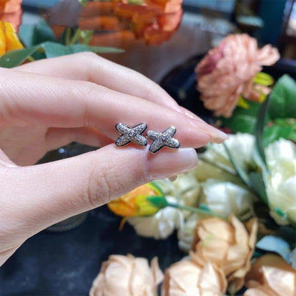 [Love's Uplift]JEUX DE SILVER DIAMOND EARRINGS