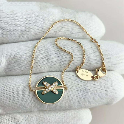 [Love's Uplift]JEUX DE BRACELET MALACHITE PINK GOLD DIAMONDS