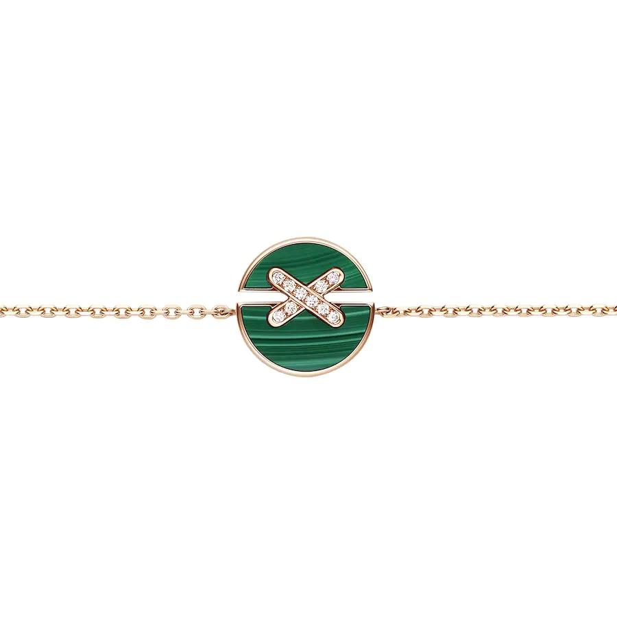 [Love's Uplift]JEUX DE BRACELET MALACHITE PINK GOLD DIAMONDS