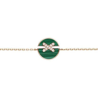 [Love's Uplift]JEUX DE BRACELET MALACHITE PINK GOLD DIAMONDS