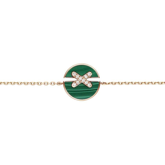 [Love's Uplift]JEUX DE BRACELET MALACHITE PINK GOLD DIAMONDS