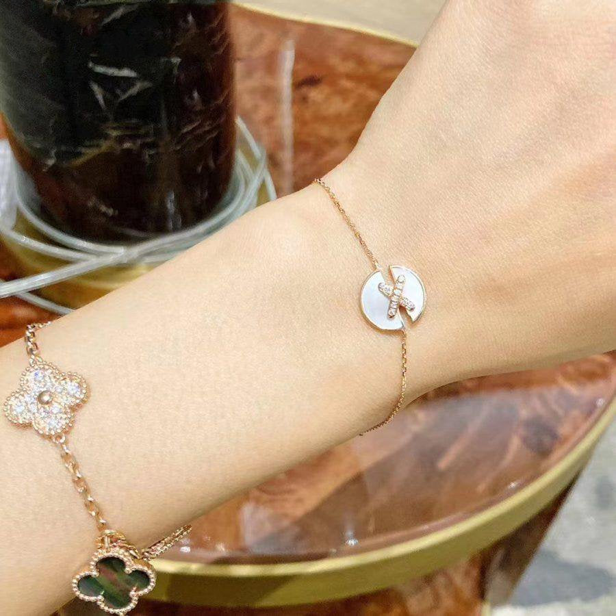 [Love's Uplift]JEUX DE BRACELET MOP PINK GOLD DIAMONDS