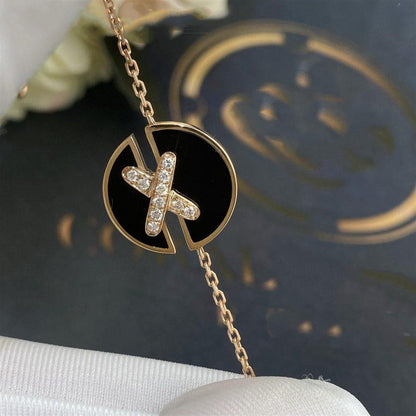 [Love's Uplift]JEUX DE BRACELET ONYX PINK GOLD DIAMOND