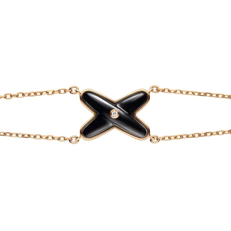 [Love's Uplift]JEUX BRACELET ONYX PINK GOLD 1 DIAMOND