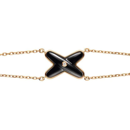 [Love's Uplift]JEUX BRACELET ONYX PINK GOLD 1 DIAMOND