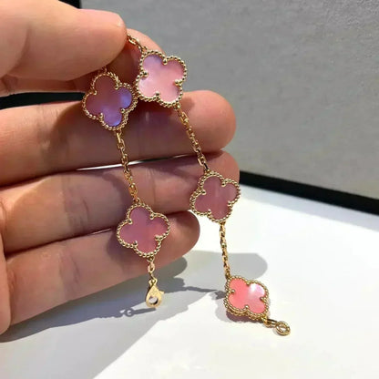 [Love's Uplift]CLOVER 5 PINK MOP BRACELET