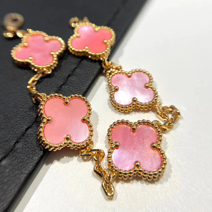 [Love's Uplift] CLOVER 5 MOTIFS  PINK MOP BRACELET COLLECTION
