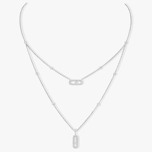 [Love's Uplift ]MOVE 2 ROW DIAMOND NECKLACE