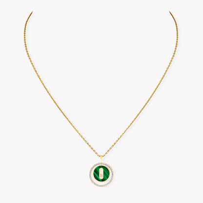 [Love's Uplift ]Lucky Move Diamond Necklace in Rose Gold and White Mother-of-Pearl