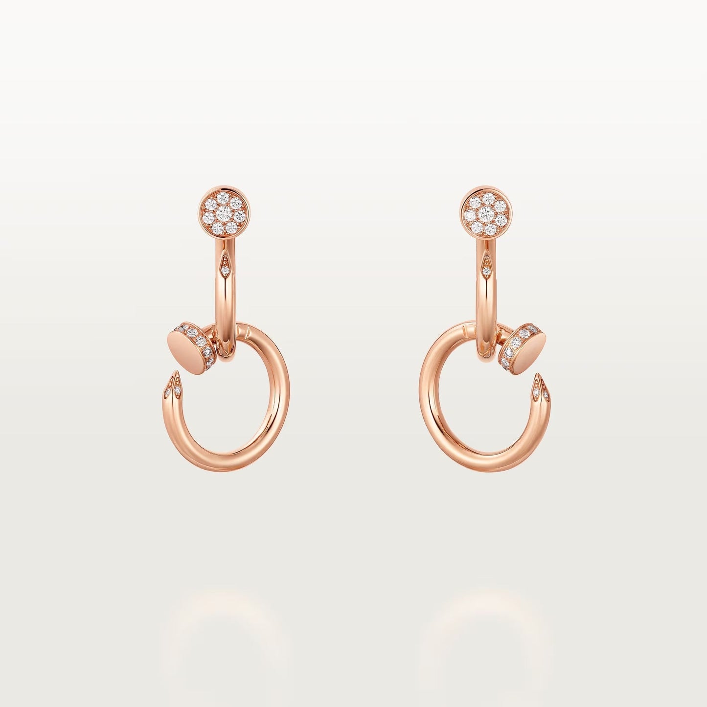 [Love's Uplift]JUSTE HALF DIAMOND DOUBLE EARRINGS