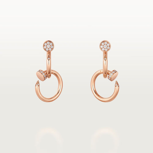 [Love's Uplift]JUSTE HALF DIAMOND DOUBLE EARRINGS