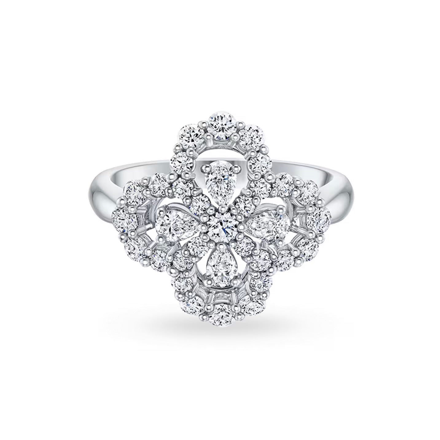 [Love's Uplift]LOOP RING FULL MOTIF DIAMOND 16MM SILVE