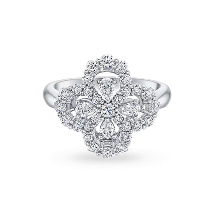 [Love's Uplift]LOOP RING FULL MOTIF DIAMOND 16MM SILVE