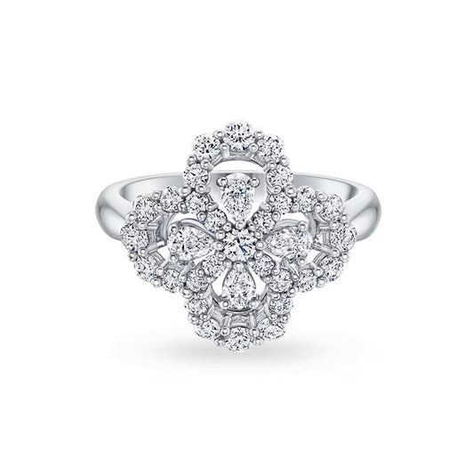 [Love's Uplift]LOOP RING FULL MOTIF DIAMOND 16MM SILVE