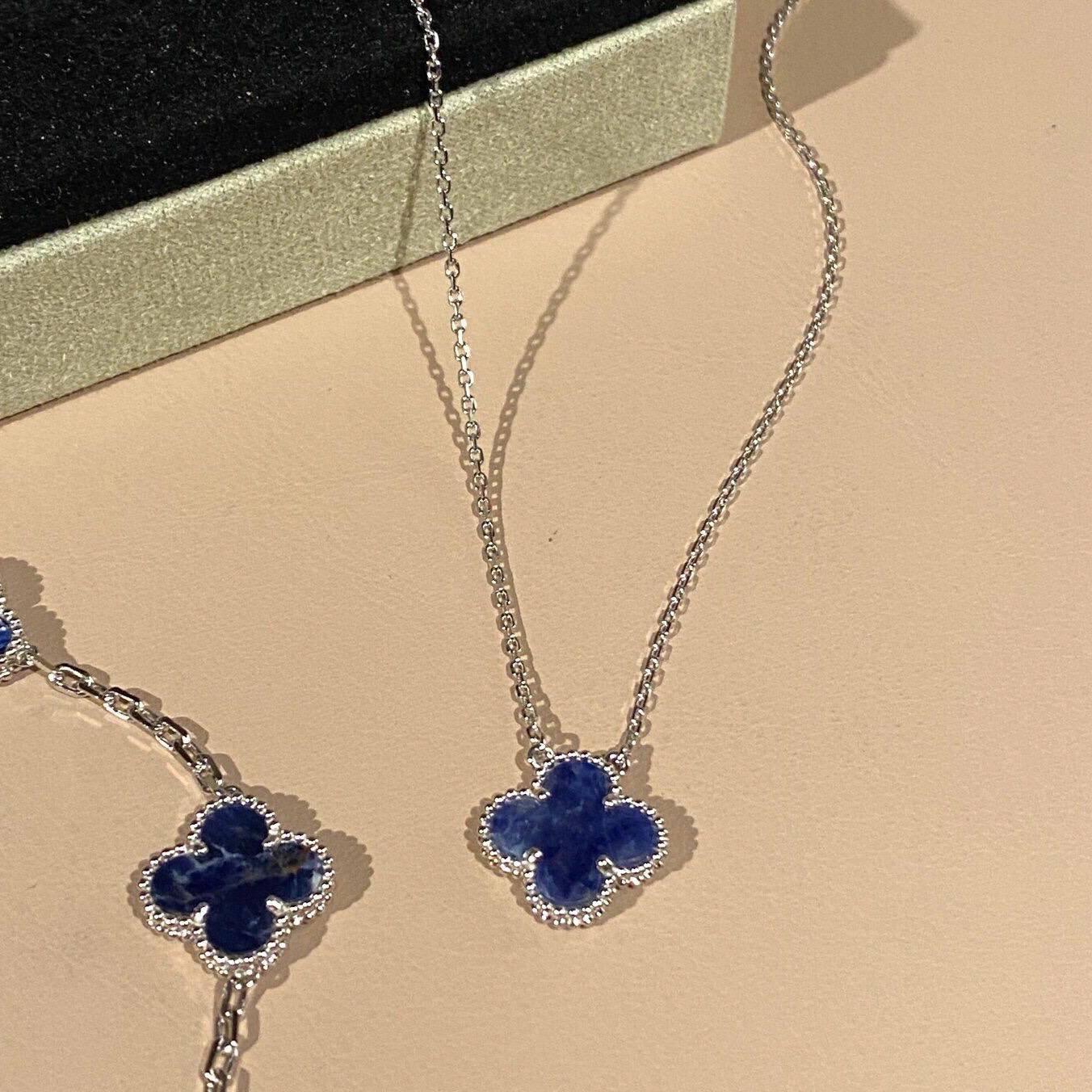 [Love's Uplift]CLOVER 15MM PIETERSITE NECKLACE SILVER