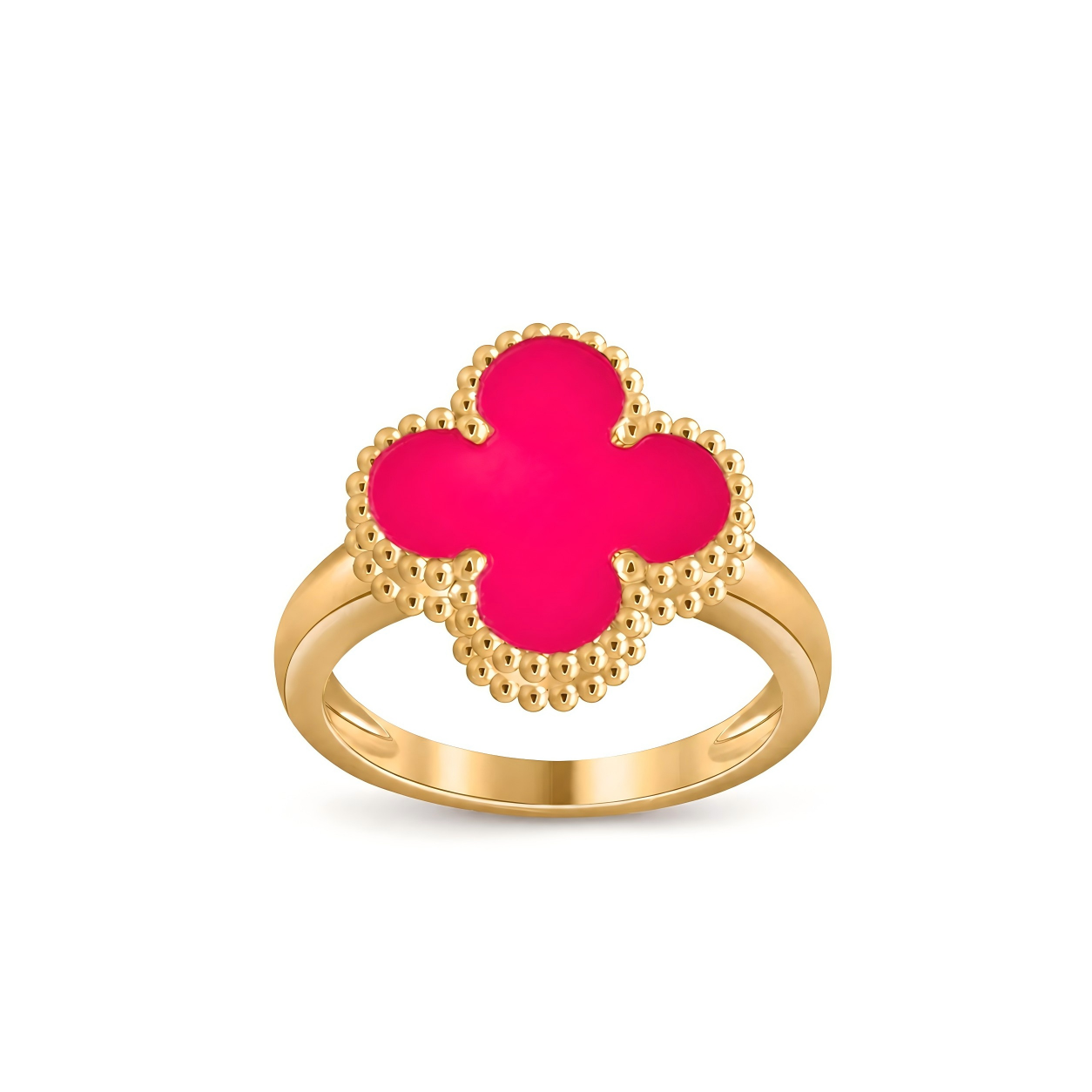 [Love's Uplift]NEW CLOVER PINK ENAMEL RINGS
