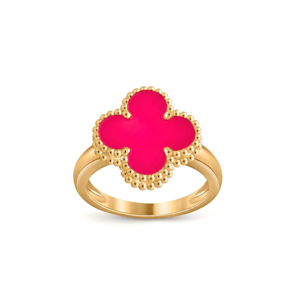 [Love's Uplift]NEW CLOVER PINK ENAMEL RINGS