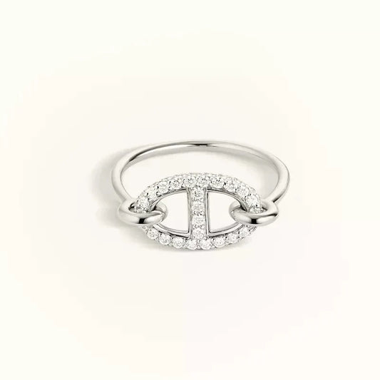 [Love's Uplift]RONDE SMALL SILVER DIAMOND RING