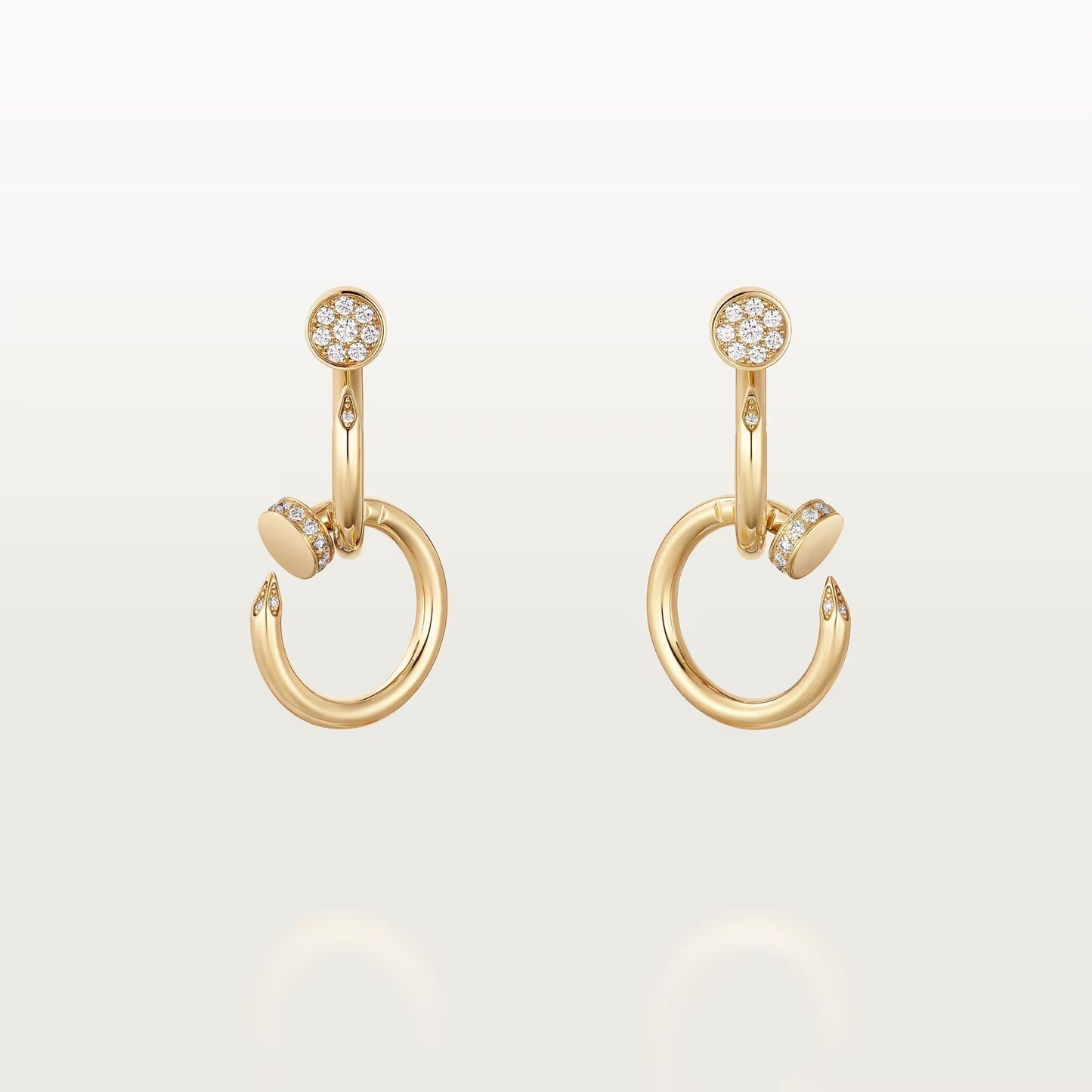[Love's Uplift]JUSTE HALF DIAMOND DOUBLE EARRINGS