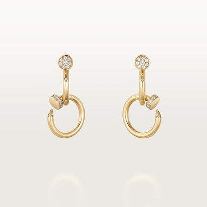 [Love's Uplift]JUSTE HALF DIAMOND DOUBLE EARRINGS