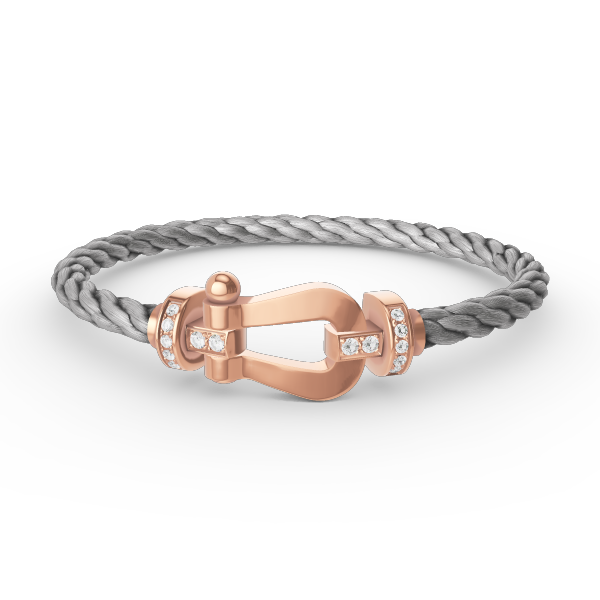 [Love's Uplift]FORCE LARGE HORSESHOE HALF DIAMOND BRACELET ROSE GOLD