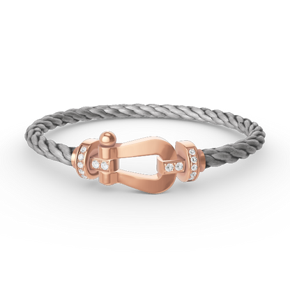 [Love's Uplift]FORCE LARGE HORSESHOE HALF DIAMOND BRACELET ROSE GOLD