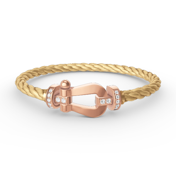 [Love's Uplift]FORCE LARGE HORSESHOE HALF DIAMOND BRACELET ROSE GOLD