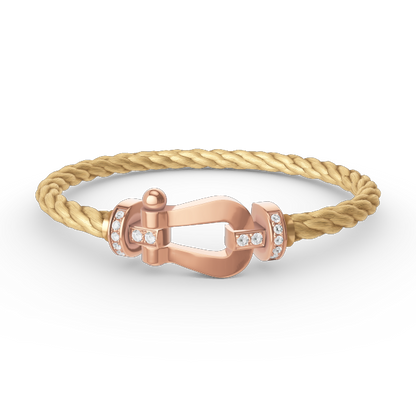 [Love's Uplift]FORCE LARGE HORSESHOE HALF DIAMOND BRACELET ROSE GOLD