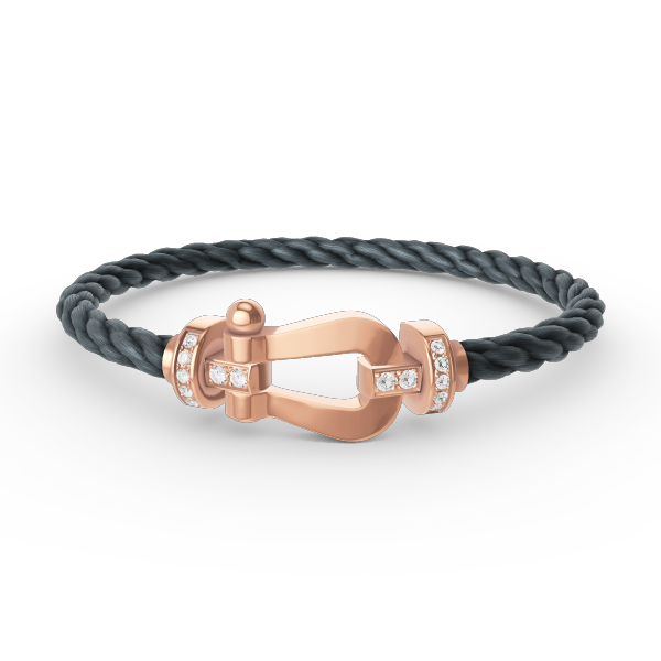 [Love's Uplift]FORCE LARGE HORSESHOE HALF DIAMOND BRACELET ROSE GOLD