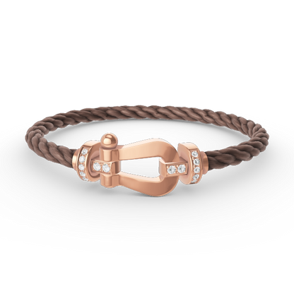 [Love's Uplift]FORCE LARGE HORSESHOE HALF DIAMOND BRACELET ROSE GOLD