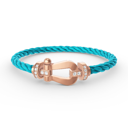 [Love's Uplift]FORCE LARGE HORSESHOE HALF DIAMOND BRACELET ROSE GOLD