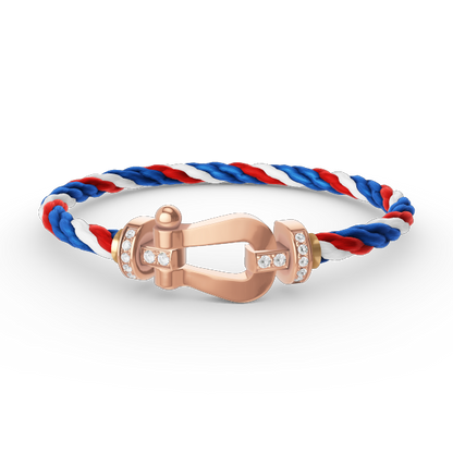 [Love's Uplift]FORCE LARGE HORSESHOE HALF DIAMOND BRACELET ROSE GOLD