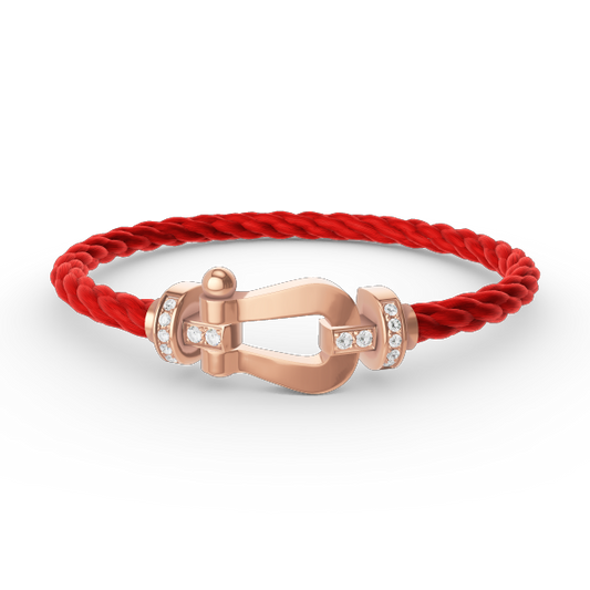 [Love's Uplift]FORCE LARGE HORSESHOE HALF DIAMOND BRACELET ROSE GOLD