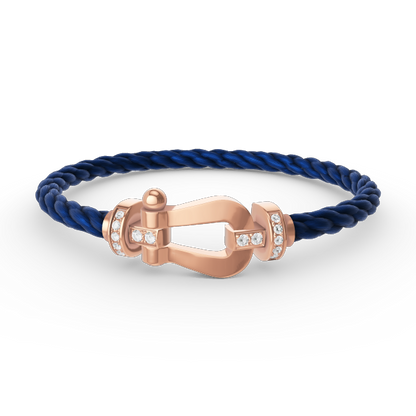 [Love's Uplift]FORCE LARGE HORSESHOE HALF DIAMOND BRACELET ROSE GOLD