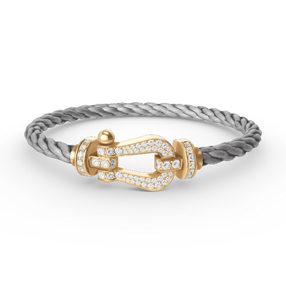 [Love's Uplift]FORCE LARGE HORSESHOE FULL DIAMOND BRACELET GOLD