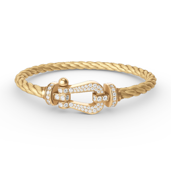 [Love's Uplift]FORCE LARGE HORSESHOE FULL DIAMOND BRACELET GOLD