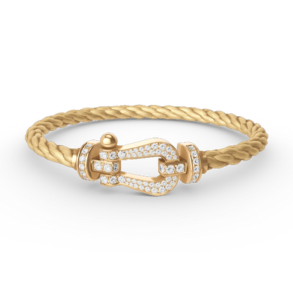 [Love's Uplift]FORCE LARGE HORSESHOE FULL DIAMOND BRACELET GOLD