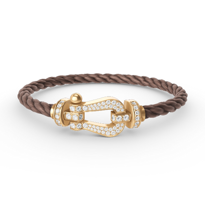 [Love's Uplift]FORCE LARGE HORSESHOE FULL DIAMOND BRACELET GOLD